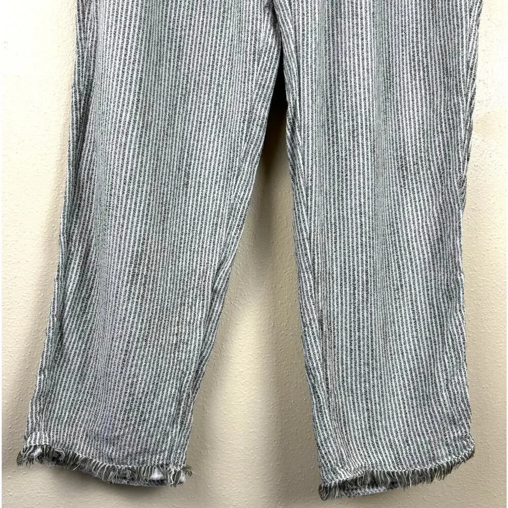 Aerie Real Good Gauze High Waisted Pant Size Small Pinstripe Blue & White - Picture 9 of 13